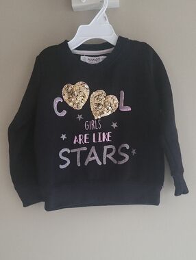 Black Sequin Heart 'Girls Are Like Stars' Sweatshirt